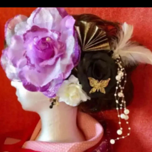 バラの髪飾りⅢ ハンドメイドのアクセサリー(ヘアアクセサリー)の商品写真