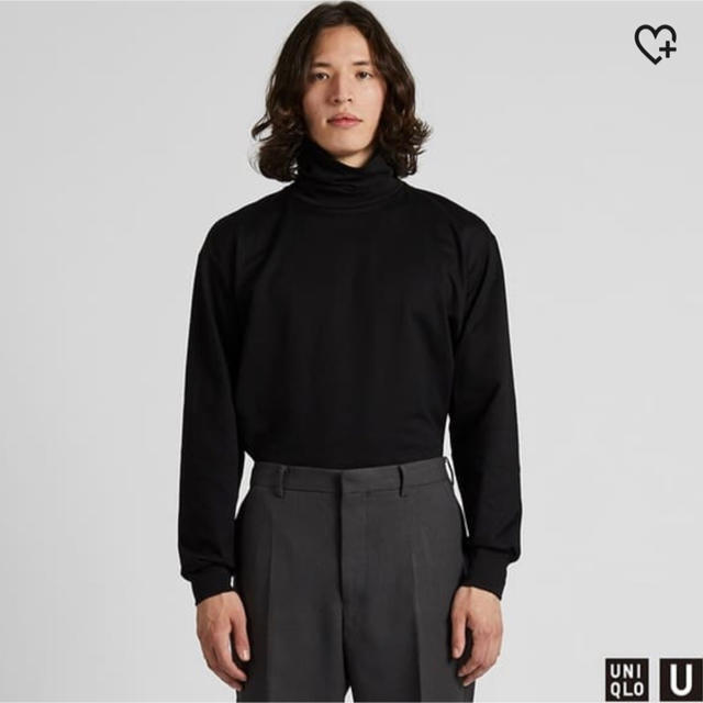 超可爱 Uniqlo ユニクロ 長袖タートルネックカットソー ブラック Mサイズ ニット セーター