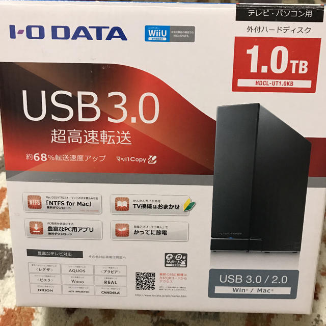 IODATA(アイオーデータ)のI・O DATA HDCL-UT1.0KB スマホ/家電/カメラのテレビ/映像機器(テレビ)の商品写真