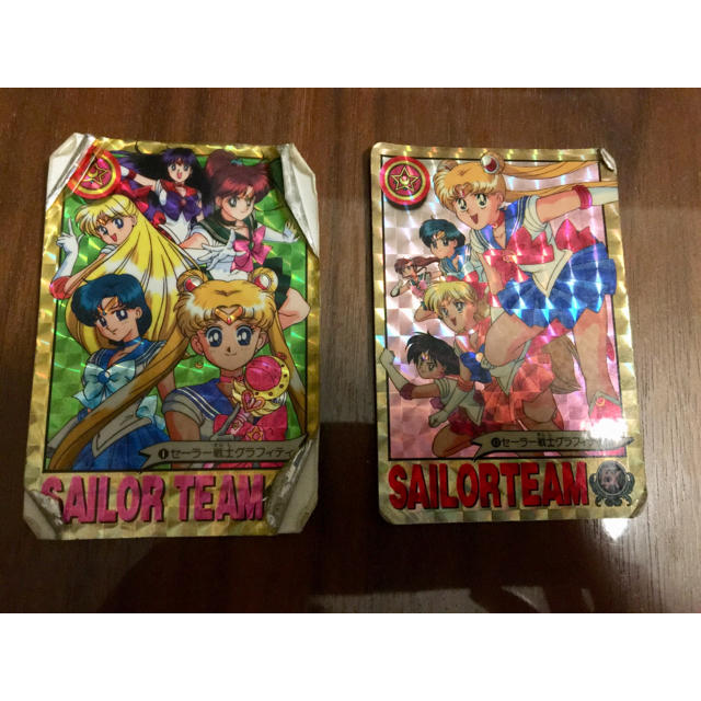 セーラームーン(セーラームーン)の美少女戦士セーラームーン R キラカード 2枚セット 当時品 エンタメ/ホビーのアニメグッズ(カード)の商品写真