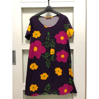 マリメッコ(marimekko)のmarimekko   ウニコ柄　ワンピース　紫(ミニワンピース)