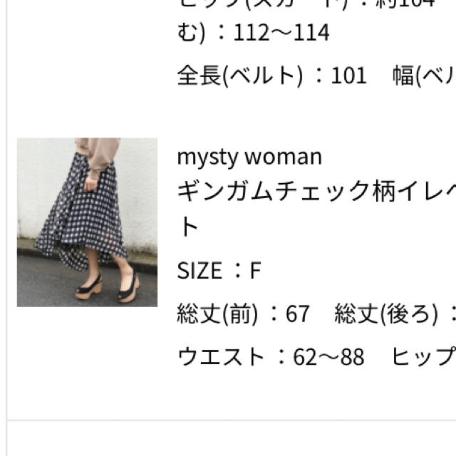 mysty woman(ミスティウーマン)のギンガムチェック柄イレヘムフレアスカート レディースのスカート(その他)の商品写真