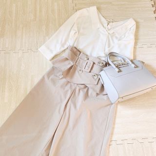 ウィルセレクション(WILLSELECTION)のセット販売！ウィルセレクション♡トレンチ風パンツ♡抜け襟リボンブラウス♡(セット/コーデ)