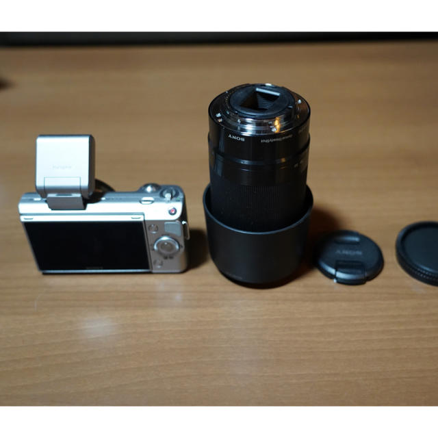 NEX-5 バッテリー無し+ フラッシュ+ SEL55210 1