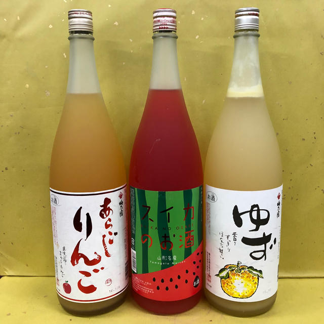 梅乃宿 あらごしりんご・スイカのお酒・梅乃宿 ゆず 3本セット 1800ml