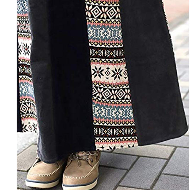 titicaca(チチカカ)のTITICACA（チチカカ）コーデュロイジャガードパッチチェックロングスカート レディースのスカート(ロングスカート)の商品写真