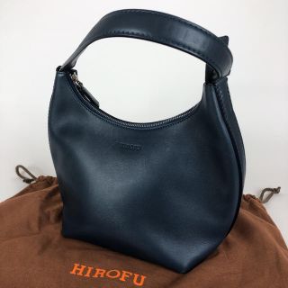 HIROFU ヒロフ レザーハンドバッグ イタリア製 ネイビー(ハンドバッグ)