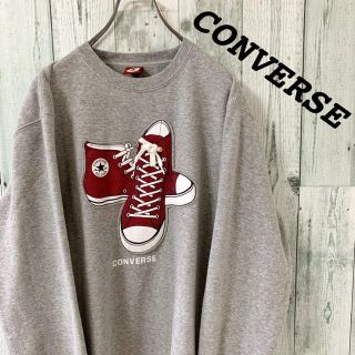 コンバース(CONVERSE)の【激レア】紐付き コンバース デカロゴ ワッペン 裏起毛 古着 スウェット(スウェット)