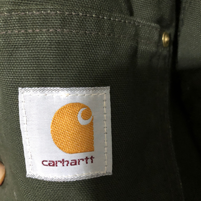 carhartt(カーハート)のカーハート ダックジャケット USA製  ビッグ刺繍 グリーンカバーオール メンズのジャケット/アウター(カバーオール)の商品写真