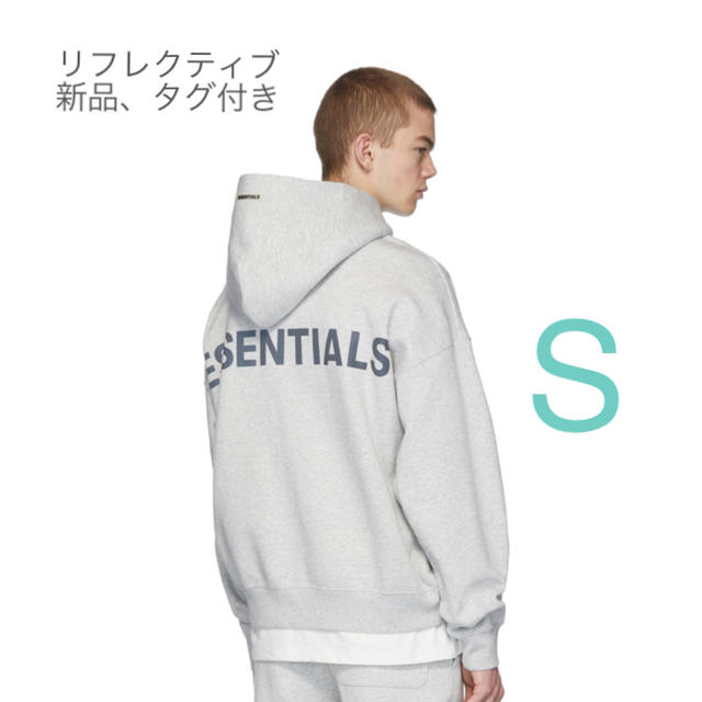 Sサイズ Essentials パーカー リフレクディブ グレー