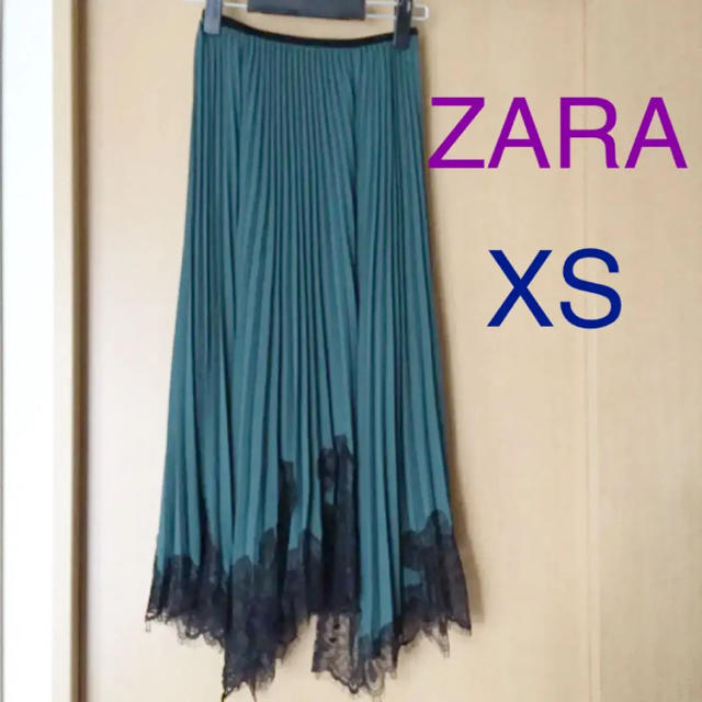 ZARA(ザラ)の新品 レーストリム付きプリーツロングスカート レディースのスカート(ロングスカート)の商品写真