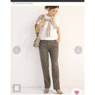 ドゥーズィエムクラス(DEUXIEME CLASSE)のDeuxieme Classe スリットテーパードパンツ(2wayギャバ)新品(クロップドパンツ)