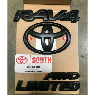 RAV4 マットブラック トヨタエンブレム 黒　リアオーバーレイ　北米トヨタ純正