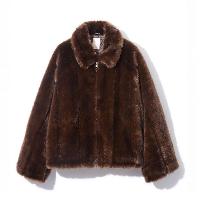 LEINWANDE Faux Fur Jacket / Brown レディースのジャケット/アウター(毛皮/ファーコート)の商品写真