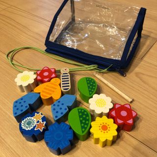 ハーバー(HABA)のはなさま専用haba 紐通しブロック　14ピース(知育玩具)