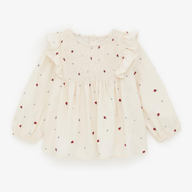 ZARA KIDS(ザラキッズ)の新品タグ付☆ZARAkids てんとう虫プリントシャツ キッズ/ベビー/マタニティのベビー服(~85cm)(シャツ/カットソー)の商品写真