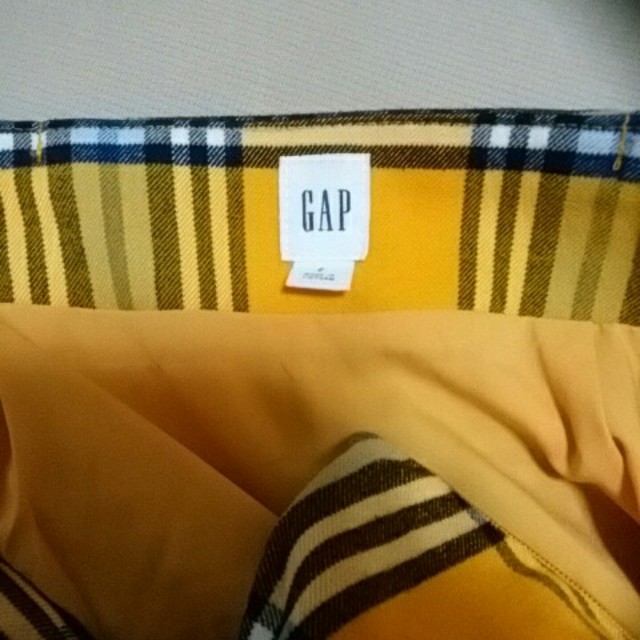 GAP(ギャップ)の美品GAPロングスカートフレアー9号イエローXブルーチェック柄 レディースのスカート(ロングスカート)の商品写真