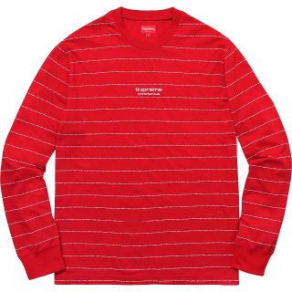 シュプリーム(Supreme)のSupreme Logo Stripe L/S Top シュプリーム　ロンT(Tシャツ/カットソー(七分/長袖))