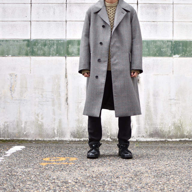 AURALEE DOUBLE FACE CHECK LONG COAT