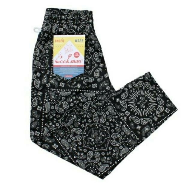 M cookman Chef Pants Paisley Black クックマン