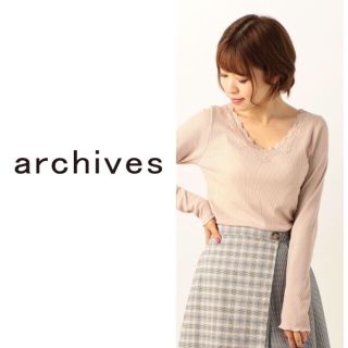 アルシーヴ(archives)の【新品】archives  アルシーブ　レースカットソー(カットソー(長袖/七分))