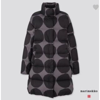 マリメッコ(marimekko)のUNIQLO マリメッコ コラボ ウルトラライトダウンコート大人気完売商品黒水玉(ダウンコート)