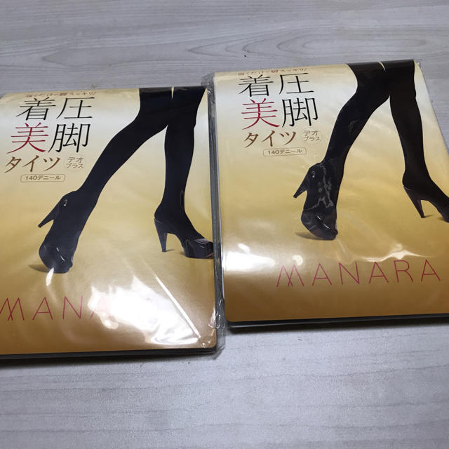 maNara(マナラ)のマナラ 着圧美脚タイツ デオプラス 二足セット新品未使用です。 レディースのレッグウェア(タイツ/ストッキング)の商品写真