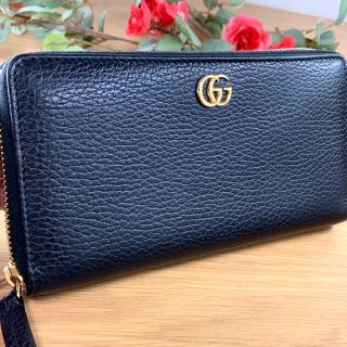 グッチ(Gucci)の【最終価格】『グッチ GUCCI』美品‼️プチマーモント　ラウンドファスナー　黒(財布)