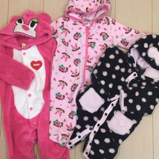 アナップキッズ(ANAP Kids)のカバーオールもこもこ3点セット☆ANAP☆70サイズ(カバーオール)