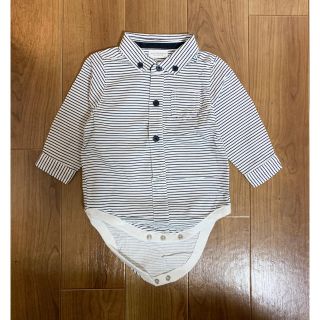 ネクスト(NEXT)のnext baby ストライプ柄クラシカルシャツロンパース　6-9month(ロンパース)