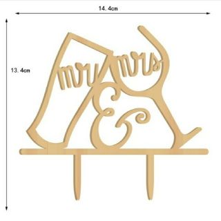 木製 ケーキトッパー mr&mrs(その他)