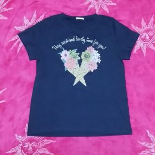 ジーユー(GU)の新品未使用　Tシャツ　150ネイビー　紺色　GU(Tシャツ/カットソー)