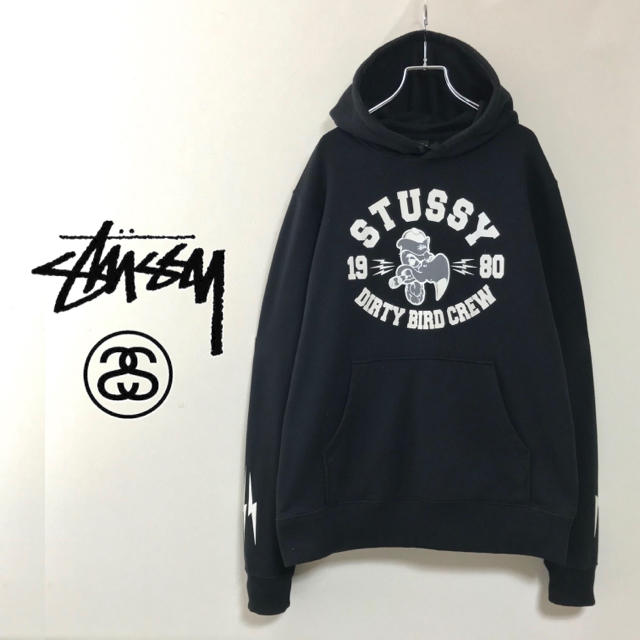 売約済　stussy ★DIRTY BIRD CREW★プルオーバーパーカー