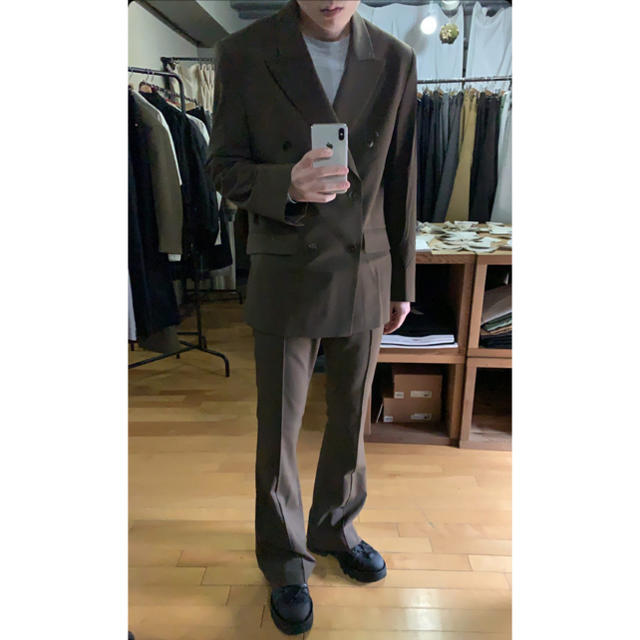 ernest w.baker flare trousers brown メンズのパンツ(スラックス)の商品写真