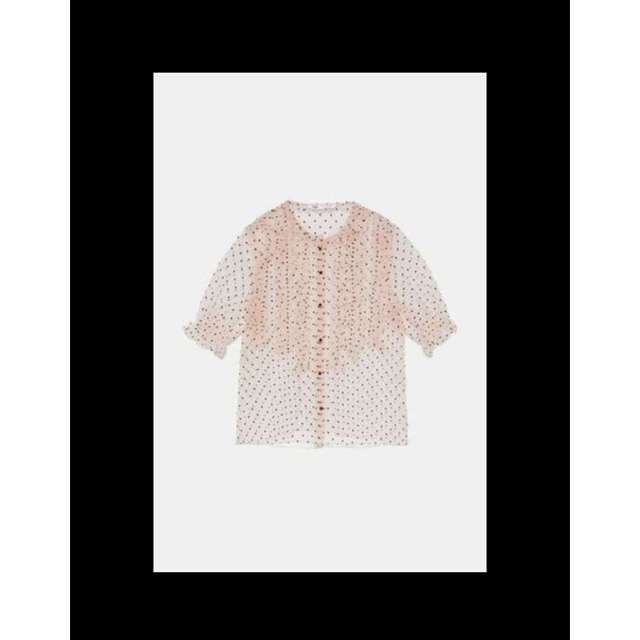 ZARA(ザラ)のzara  ドットシースルー ブラウス レディースのトップス(シャツ/ブラウス(半袖/袖なし))の商品写真