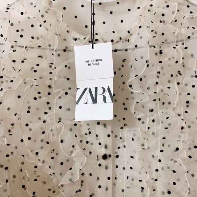 ZARA(ザラ)のzara  ドットシースルー ブラウス レディースのトップス(シャツ/ブラウス(半袖/袖なし))の商品写真