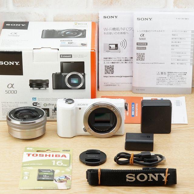 SONY(ソニー)のぴのっきい様専用SD無 欠品なし Wi-Fi SONY α5000 140ショッ スマホ/家電/カメラのカメラ(ミラーレス一眼)の商品写真