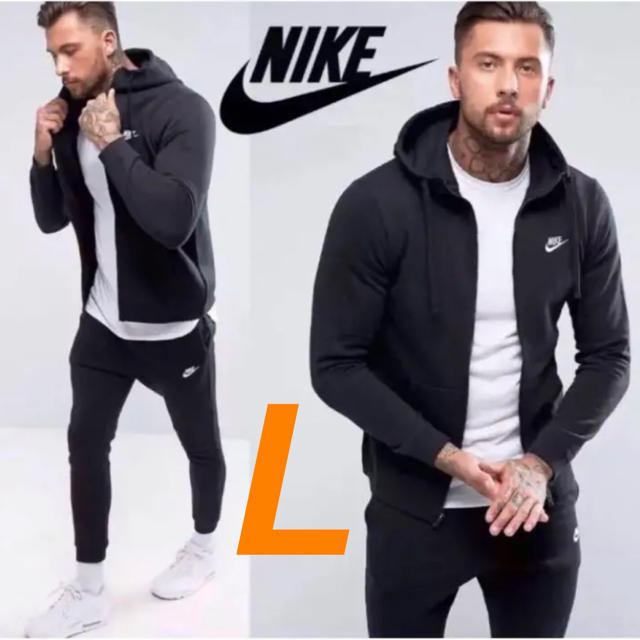 ☆NIKE セットアップ上下 パーカー ジョガーパンツ ブラック L☆パーカー