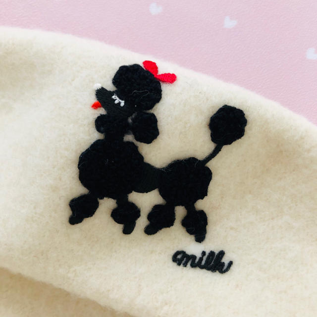 MILK(ミルク)のMILK ミルク　プードル　ベレー　アイボリー レディースの帽子(ハンチング/ベレー帽)の商品写真
