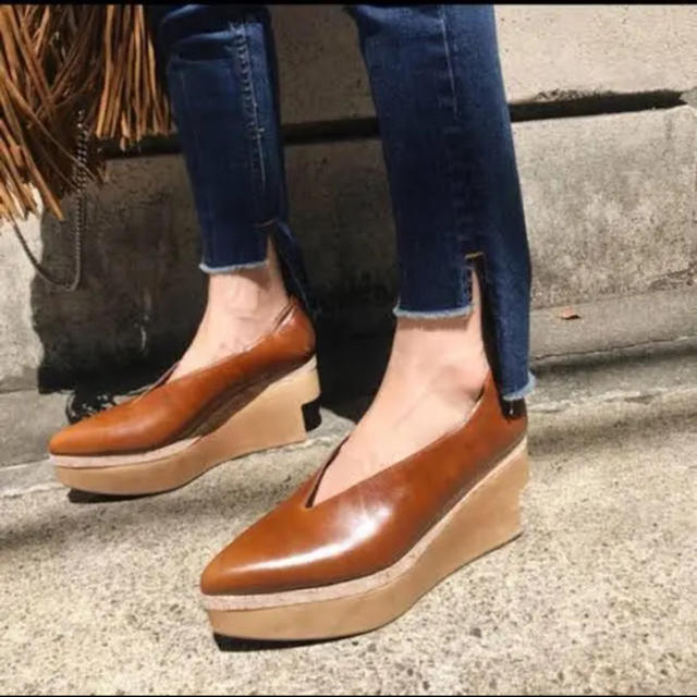 WOOD PLATFORM PUMPS アメリ　パンプス