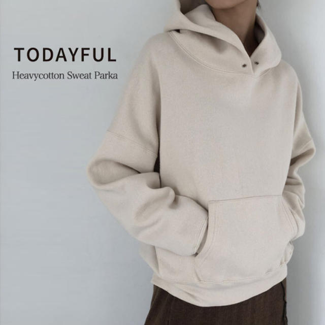 完売 TODAYFUL ヘビーコットンスウェットパーカー エクリュ