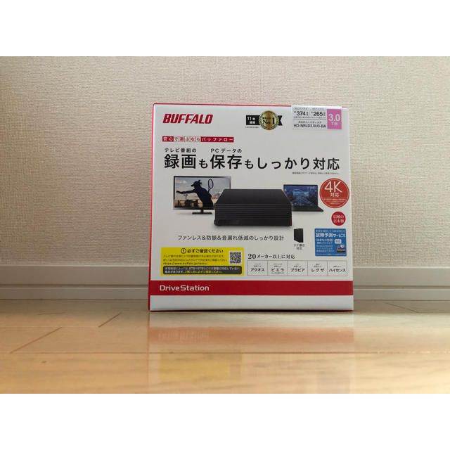 【新品】バッファロー　外付けHDD 3TB　HD-NRLD3.0U3-BAPC/タブレット