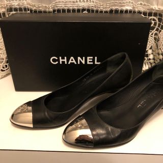 シャネル(CHANEL)のCHANEL パンプス レザー×メタルコンビ(ハイヒール/パンプス)