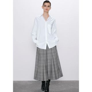 ザラ(ZARA)の定価11990円❣️ZARA  新品  ボックスプリーツチェック柄パンツ(カジュアルパンツ)