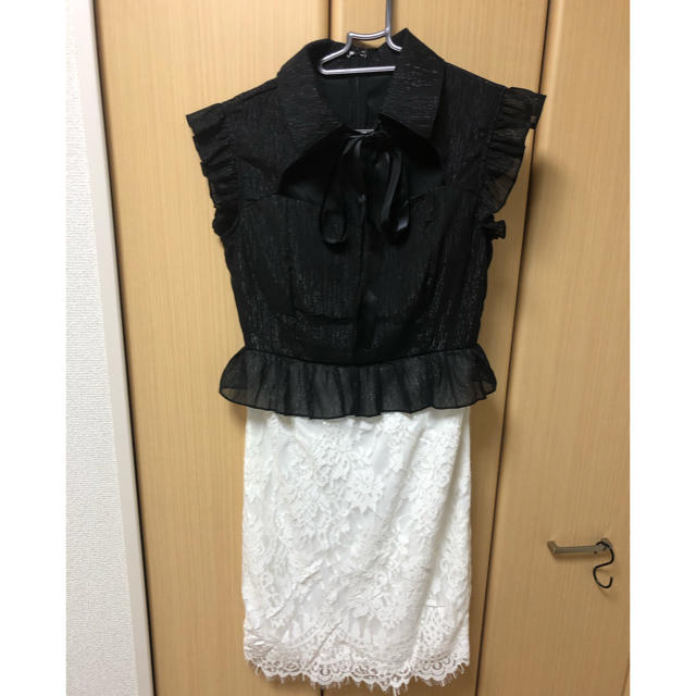 dazzy store(デイジーストア)の襟付きリボンペプラムタイトミニドレス レディースのフォーマル/ドレス(ミニドレス)の商品写真