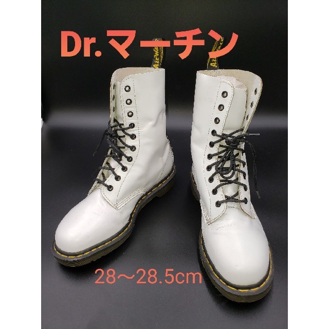 Dr.martens 10ホール ブーツ ホワイト 28cm - ブーツ