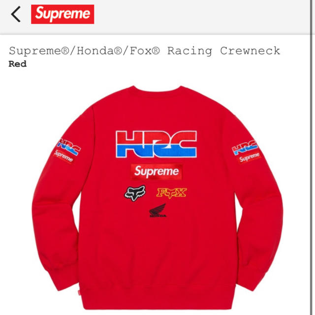 トップスM Supreme Honda Fox Racing Crewneck
