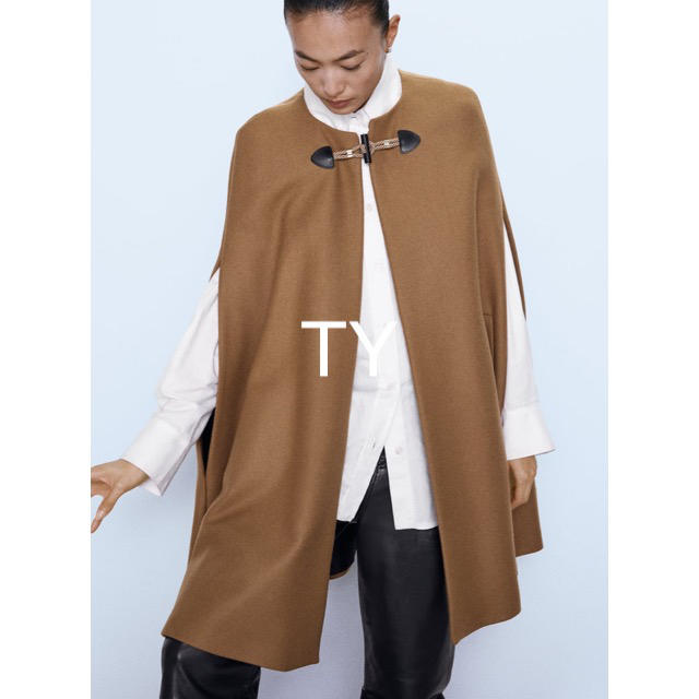 ZARA - 完売品 ザラ ケープ コート ポケット キャメル ジャケット