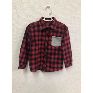 ロデオクラウンズ(RODEO CROWNS)のロデオクラウンズ　シャツ　110サイズ　チェック　赤　長袖　(Tシャツ/カットソー)