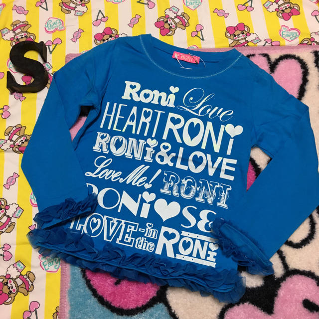 RONI(ロニィ)の新品★訳ありRONI★チュールTシャツ★ブルーS キッズ/ベビー/マタニティのキッズ服女の子用(90cm~)(Tシャツ/カットソー)の商品写真